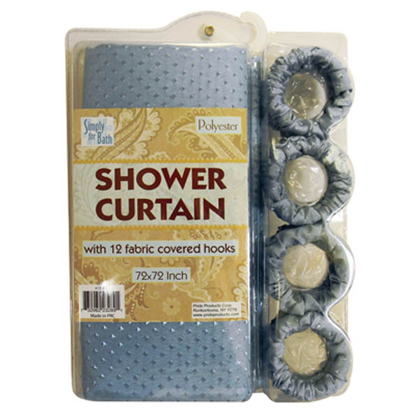 Shower Curtain With Fabric Covered Hooks